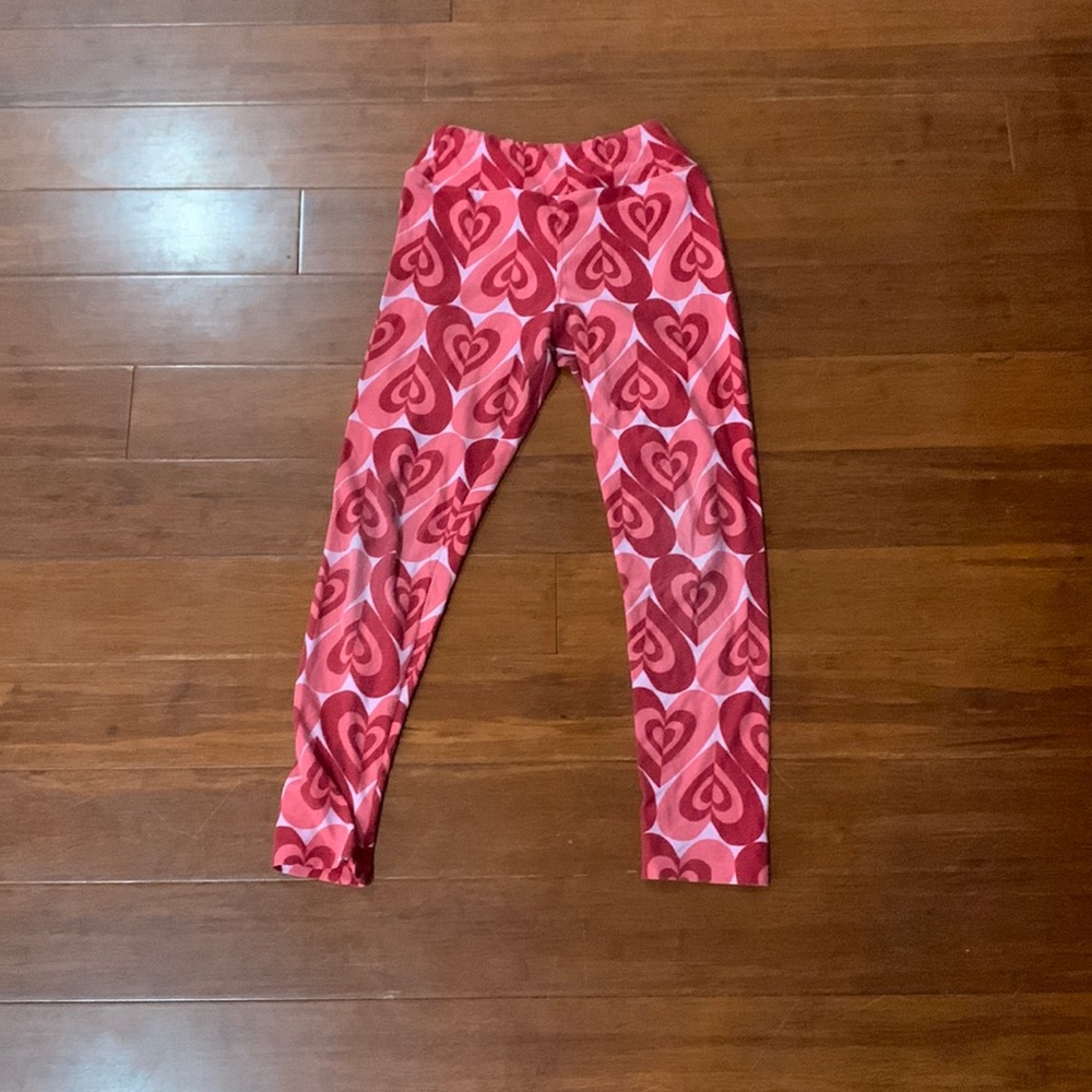 PINK HEART PATTERNED TWEENS LULAROE LEGGINGS